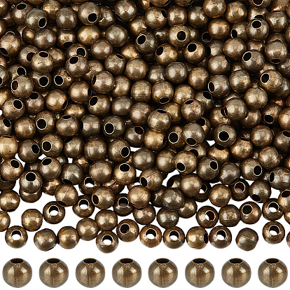400Pcs Iron Spacer Beads, for DIY Jewelry Crafts Making, Round