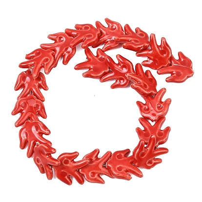 Handmade Porcelain Beads, Bright Glazed Porcelain, Bird