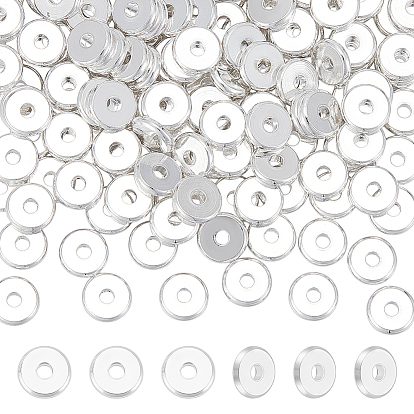 150Pcs Brass Spacer Beads, Flat Round