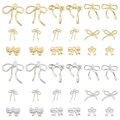 36шт 18 цвета подвески из сплава с покрытием стойки, бантом, без кадмия, без никеля и без свинца