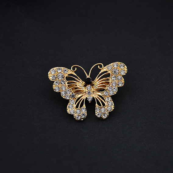 Изысканная брошь-бабочка со стразами, булавка из сплава для девочек и женщин