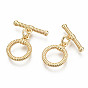 Brass Toggle Clasps, Ring, Nickel Free