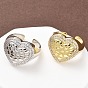 Кольца-манжеты в форме сердца из латуни с микропаве из кубического циркония для женщин, без кадмия и без свинца, стойки покрытие