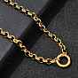 304 Женские ожерелья-цепочки Rolo с подвеской из нержавеющей стали с пружинным замком, ионное покрытие (ip)