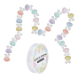 120Pcs 6 Colors Transparent Acrylic Rabbit Head Beads and 1 Roll Elastic Crystal Thread, for DIY Stretch Bracelets Making Kits