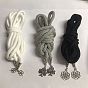 Polycotton Cord Wrist Corsages for Wedding, Party Decorations, with Tibetan Style Alloy Pendant, Clover/Flower/Tree