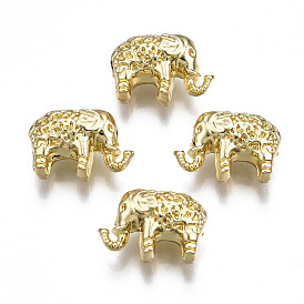 Rack Plating Alloy Beads, Cadmium Free & Lead Free, Elephant