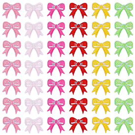 48 шт. 6 цветные банты из полиэстера с вышивкой, пришитые на ткань, шитье ремесленных украшений