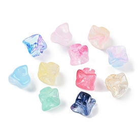 Transparent Spray Paint Glass Beads, Flower