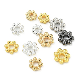 Rack Plating Zinc Alloy Spacer Beads, Long-Lasting Plated, Flower