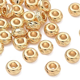 Perles en laiton shegrace, sans cadmium et sans nickel et sans plomb, plat rond texturé