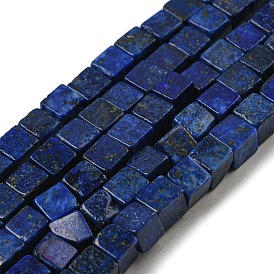 Lapis-lazuli, brins de perles naturels , teint, cube