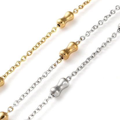 304 цепи из нержавеющей стали с бусинами, ионное покрытие (ip), пайки, с катушкой, бамбуковую палку