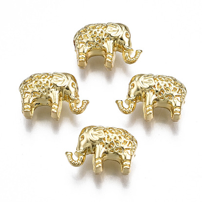 Rack Plating Alloy Beads, Cadmium Free & Lead Free, Elephant