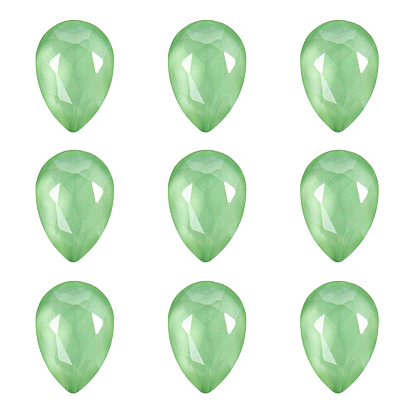 Olycraft DIY Pointed Back K9 Glass Rhinestone Cabochons, Back Plated, Faceted, Teardrop