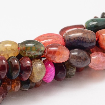 Mixed Shape Natural Agate Beads Strands, Dyed, Dyed, 10~14x7~10x3~5mm, Hole: 1mm, about 27~98pcs/strand, 15 inch