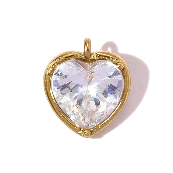 304 микро нержавеющей стали прокладывать Цирконом подвески, сердце прелести, ионное покрытие (ip)