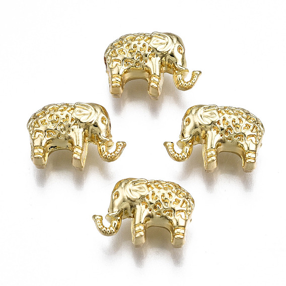 Rack Plating Alloy Beads, Cadmium Free & Lead Free, Elephant