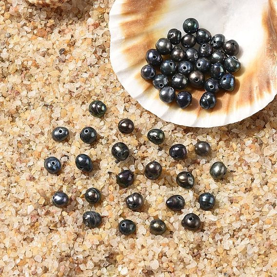 10шт. натуральные пресноводные жемчужные бусины, окрашенные, картофель
