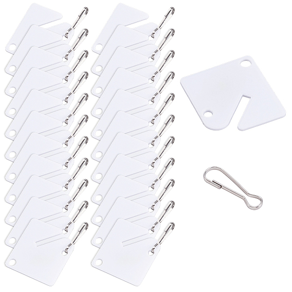 180Pcs Plastic Slotted Rack Key Tags with Metal Split Ring