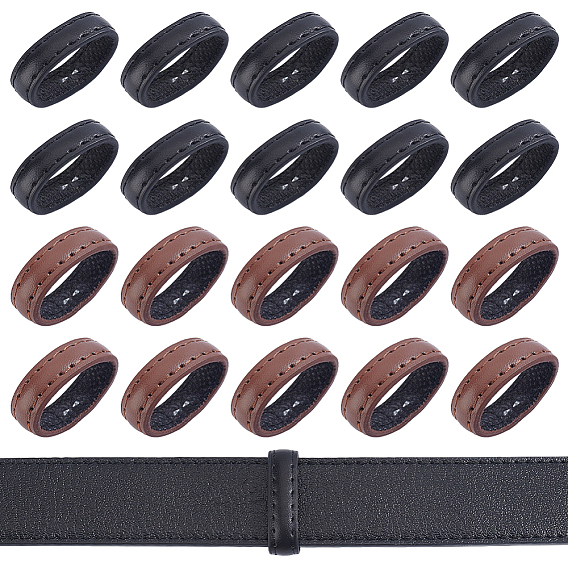 20Pcs 2 Colors Leather Belt Loop Ring