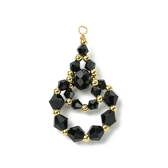 Имитация австрийских хрустальных бусин с экологически чистой медной проволокой и подвесками из латунных бусин