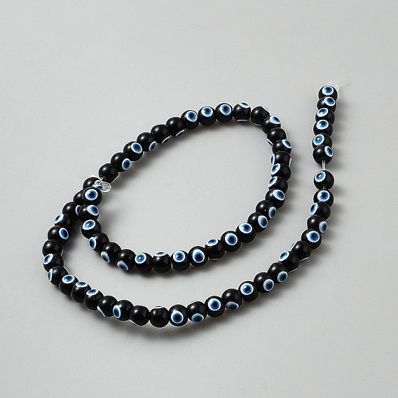 Perles verre opaque brins, mauvais œil