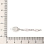 Breloques de connecteur de liens ovales en verre pavé de laiton plaqué en rack, avec perles en plastique imitation abs