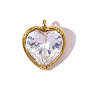 304 микро нержавеющей стали прокладывать Цирконом подвески, сердце прелести, ионное покрытие (ip)
