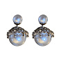 925 Silver Needle Personality Inlaid Rhinestone Pearl Earrings A Two-Wear Cold Style High-end Earrings for Women