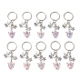 10шт 10 стили акриловые брелки, с подвесками из сплава в тибетском стиле и железными кольцами для ключей, ангел