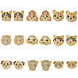 Cubic Zirconia Stud Earrings, Brass Animal Earrings for Women, Golden