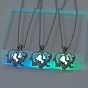 Alloy Elephant Pendant Necklaces, Cable Chain Necklaces, with Luminous Stone