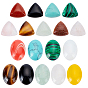 18Pcs 18 Style Natural & Synthetic Mixed Gemstone Cabochons, Oval & Triangle