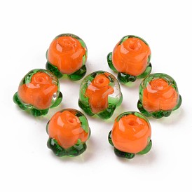 Осенняя тема бусины лэмпворк ручной работы ухабистые, хурма