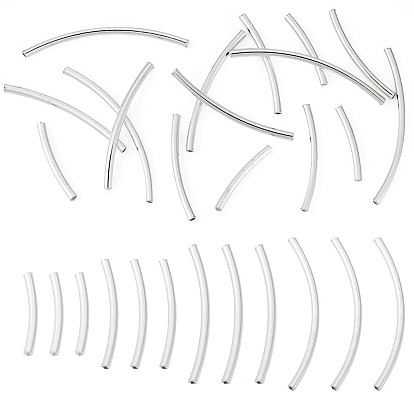 16 шт. 4 стили 925 бусины-трубки из стерлингового серебра, изогнутая трубка