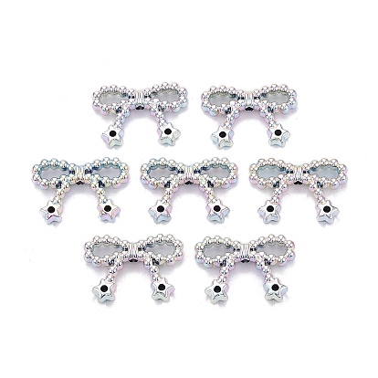 Непрозрачные акриловые бусины с УФ-покрытием, радужный, bowknot & star