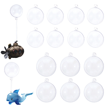 30шт. 2 варианты открывающихся прозрачных акриловых подвесок, Наполняемое пластиковое елочное украшение, круглые