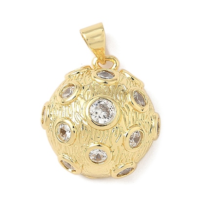 Латунные микро проложить кубического циркония подвески, полукруглый, без свинца и без кадмия, долговечный, реальный 18 k позолоченный, стойки покрытие