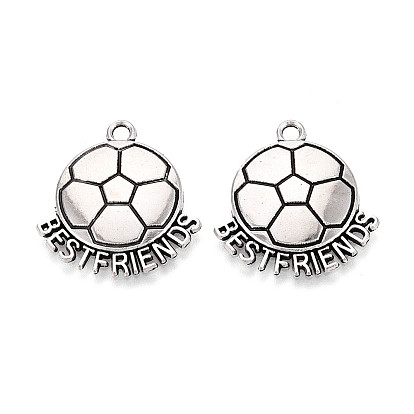 Сплавочные подвески тибетского стиля, футбол со словами лучшие друзья чары, без кадмия и без свинца