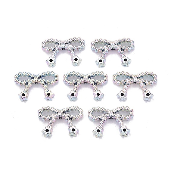 Непрозрачные акриловые бусины с УФ-покрытием, радужный, bowknot & star