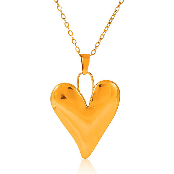 304 женские ожерелья с подвесками в форме сердца из нержавеющей стали