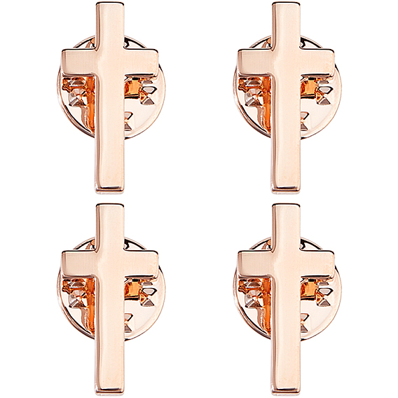 4 шт. латунные булавки для лацканов одежды рюкзака, крестик