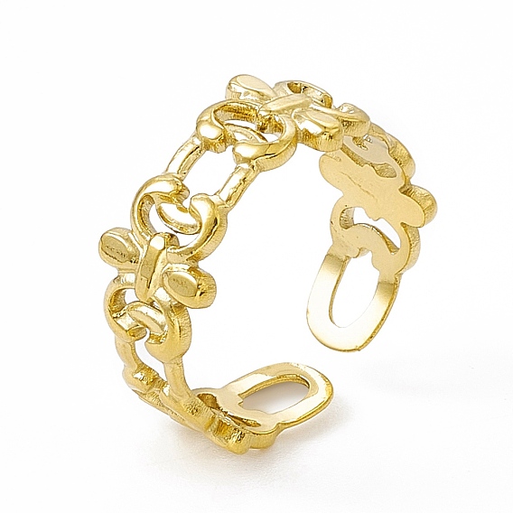 Ионное покрытие (ip) 304 манжета из нержавеющей стали для женщин, полые геральдические лилии широкая полоса открытые кольца