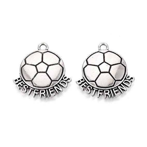 Сплавочные подвески тибетского стиля, футбол со словами лучшие друзья чары, без кадмия и без свинца