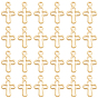 80pcs petites breloques en forme de croix en laiton, plaqué longue durée