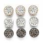 Alloy Slide Charms, with Polymer Clay Rhinestone, Flat Round