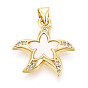 Латунные микропаве прозрачные подвески с фианитом, без кадмия и без свинца, с оболочкой, морская звезда