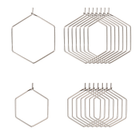 80 шт. 2 стиль 304 фурнитура для сережек-колец из нержавеющей стали, кольца для бокалов вина, шестиугольник