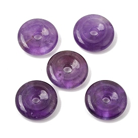 Pendentifs en forme de disque pi en améthyste naturelle, breloques de sécurité en forme de beignet